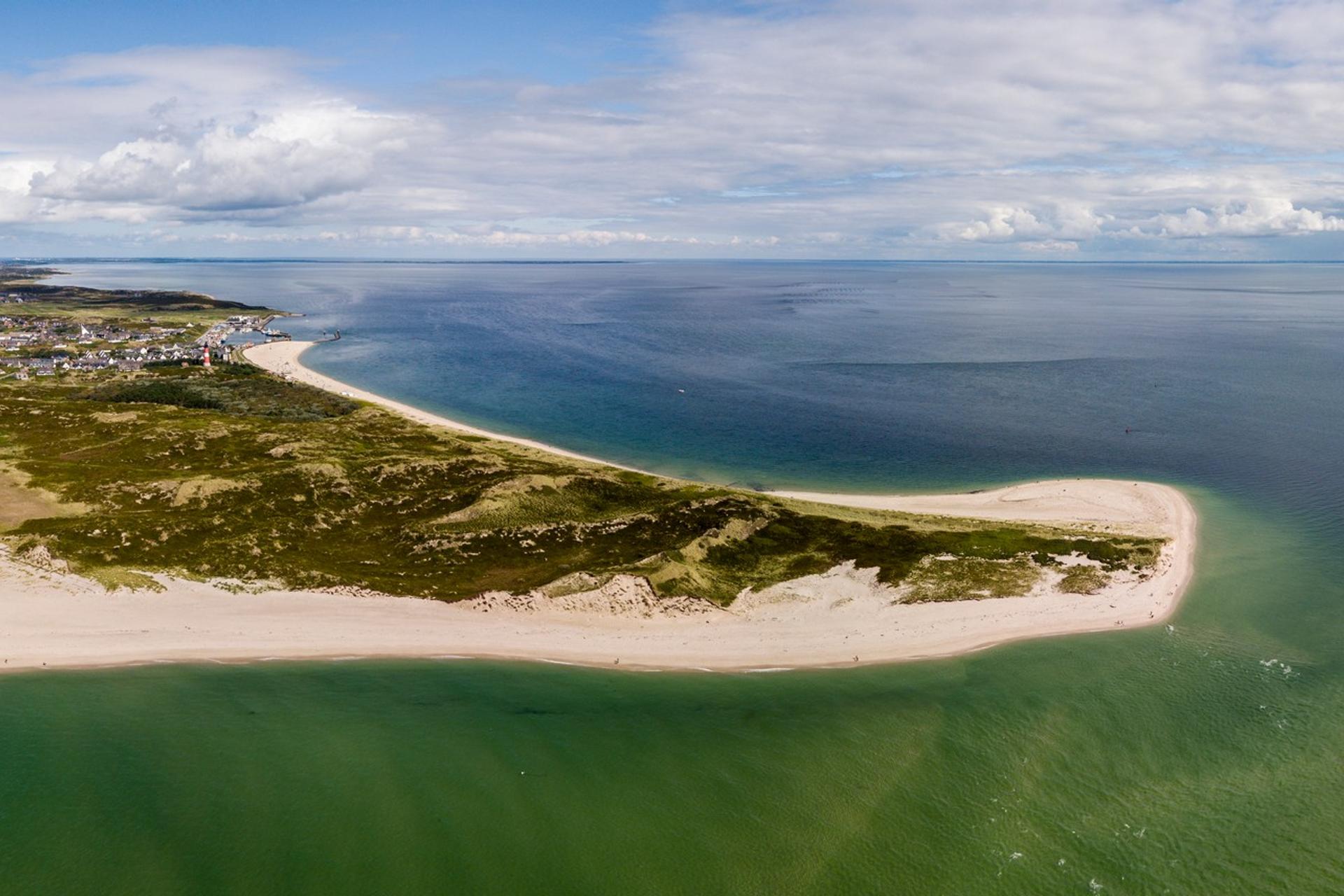 Beach in Sylt in sunny weather with few clouds