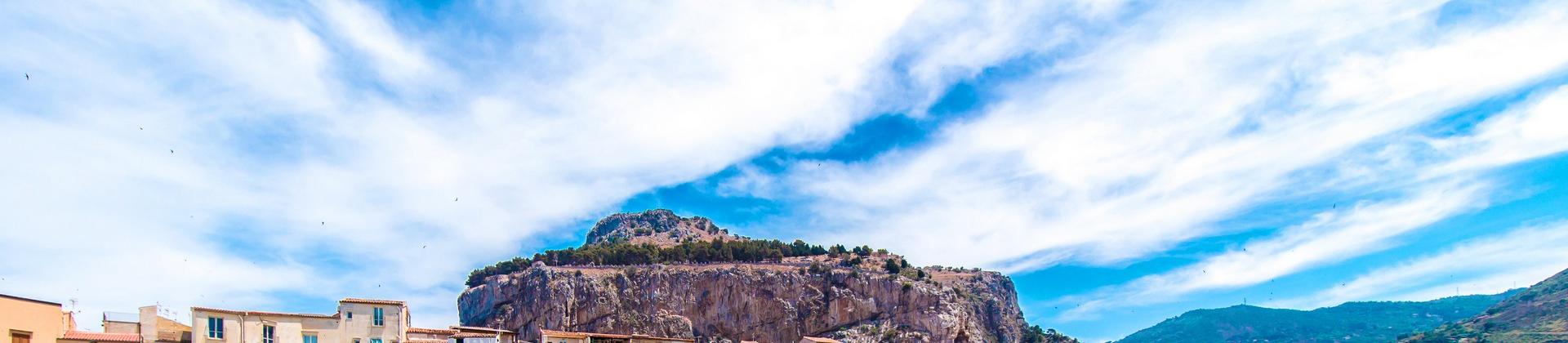 Architecture in Cefalu on a cloudy day