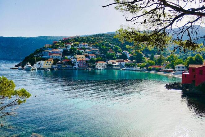 The city of Assos in Kefalonia, Greece