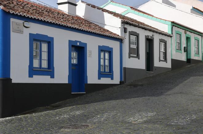 Colourful houses on Terceira island.