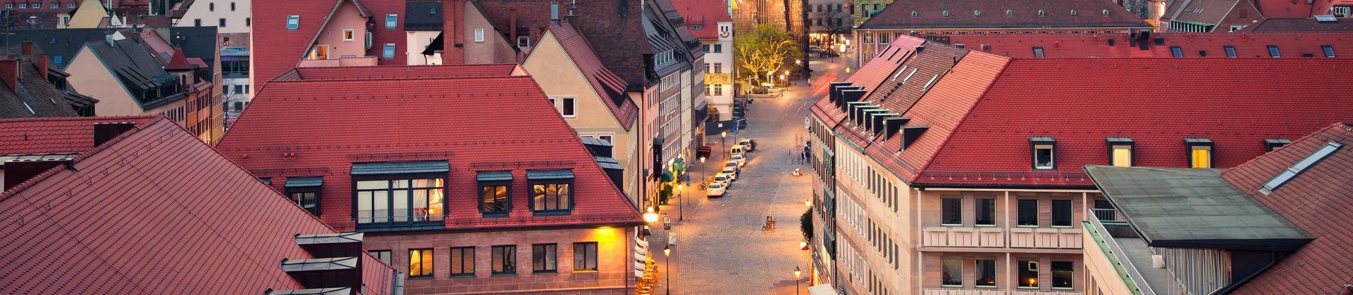 Architecture in Nürnberg at sunset time