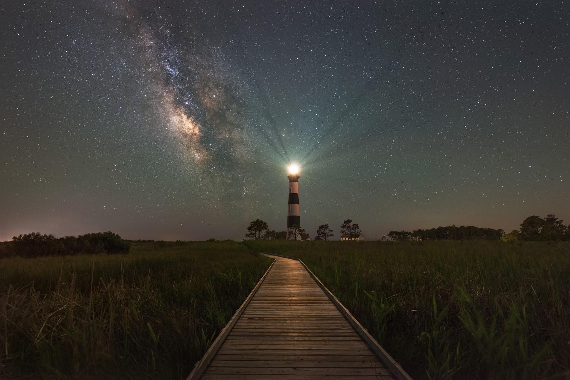 Architecture in Hatteras Island in the night