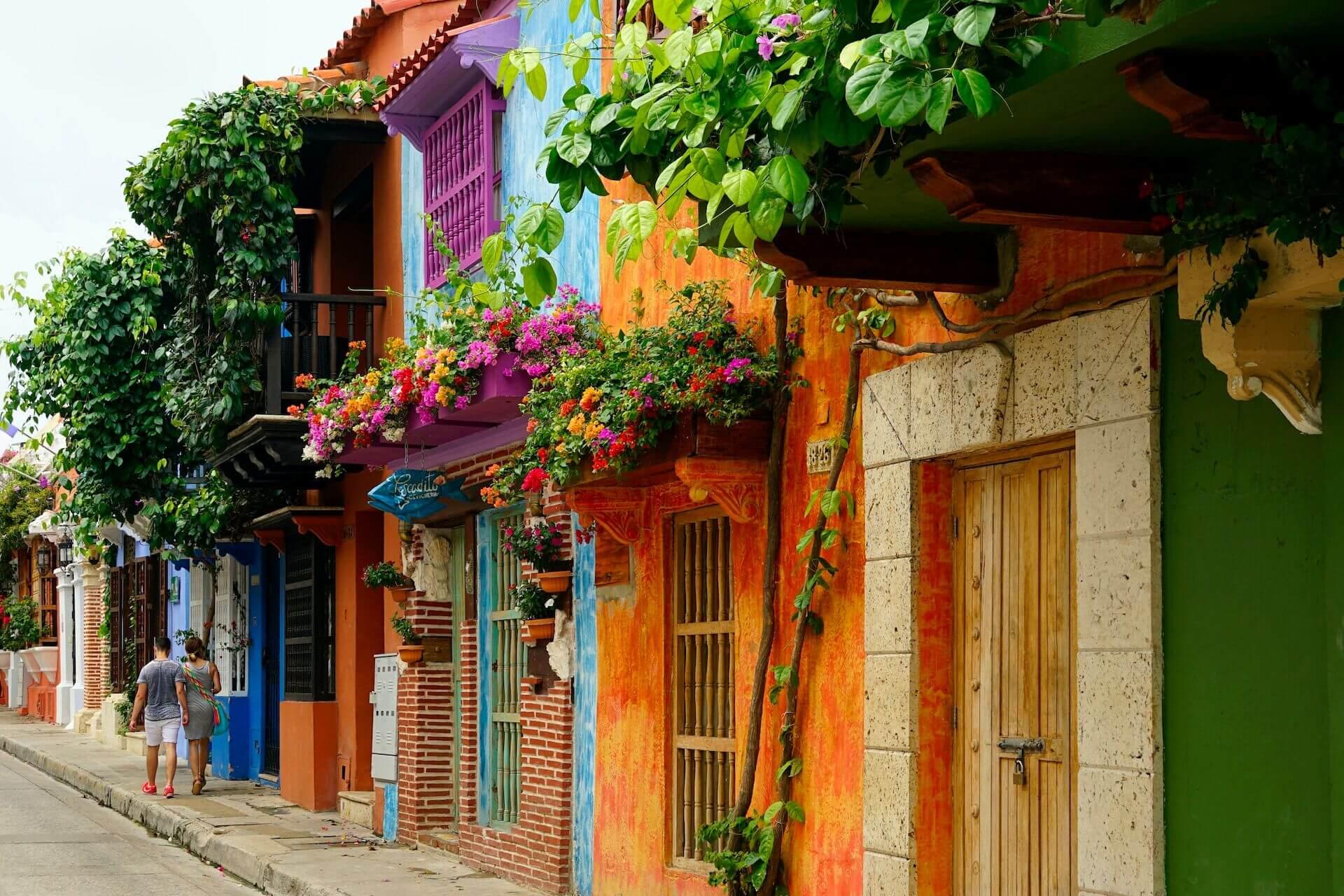 View of the colorful houses in Colombia