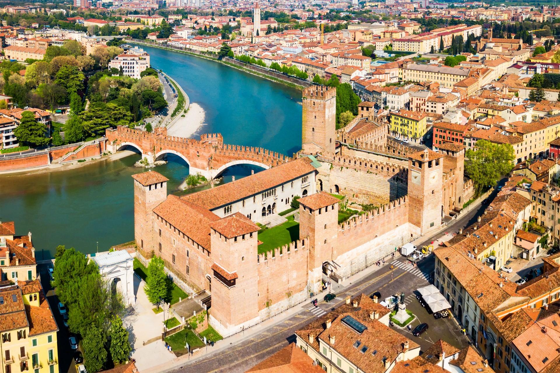 Aerial view of architecture in Verona