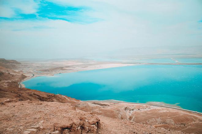 View of the Dead Sea and desert in Israel