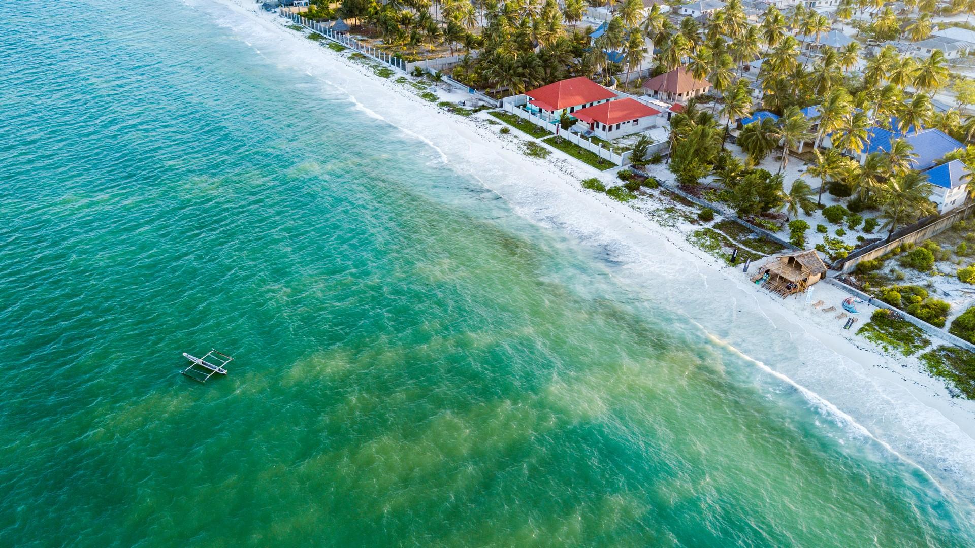 Amazing beach with turquise water in Zanzibar