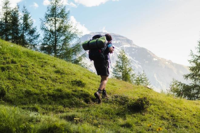 A person hiking