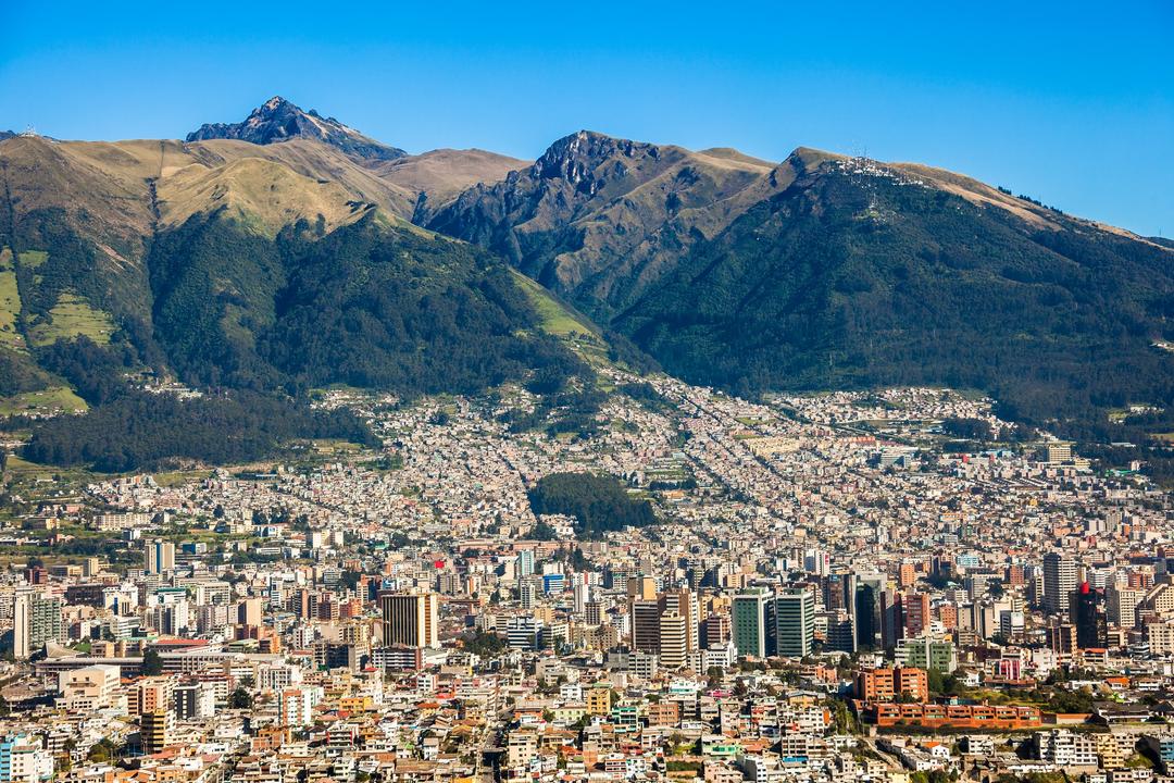 Quito city view with mountains