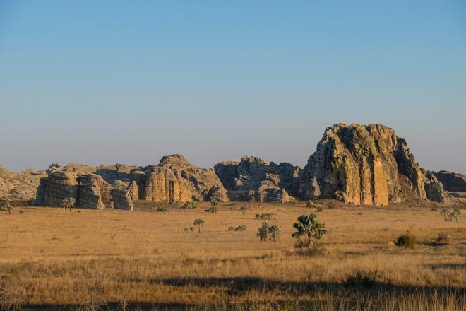 Isalo National Park with rocks in Madagascar.