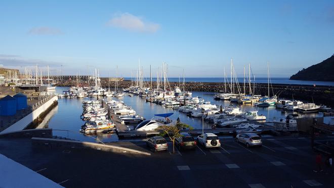 Harbour with boats on the island of Terceira.