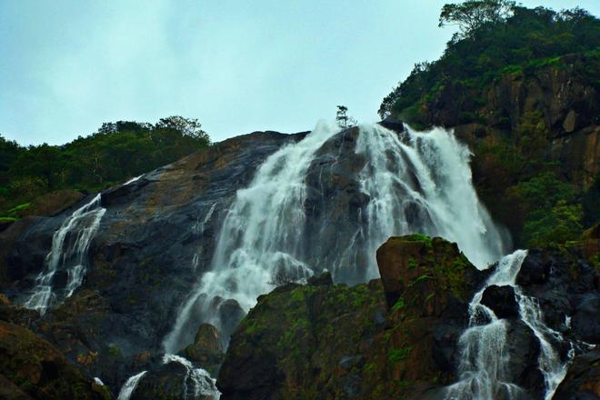 View of the Dudhsagar Falls in Goa, India