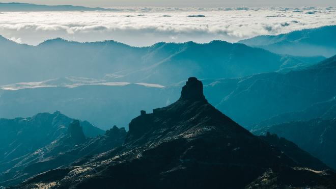 Gran Canaria,  Roque Bentayga mountain view.