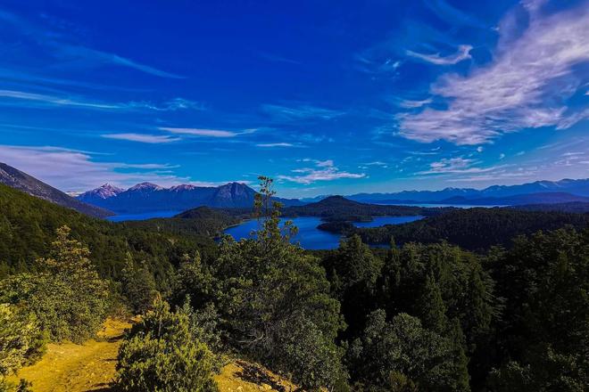 Nahuel Hupai Lake sorrounded by forest in Argentina