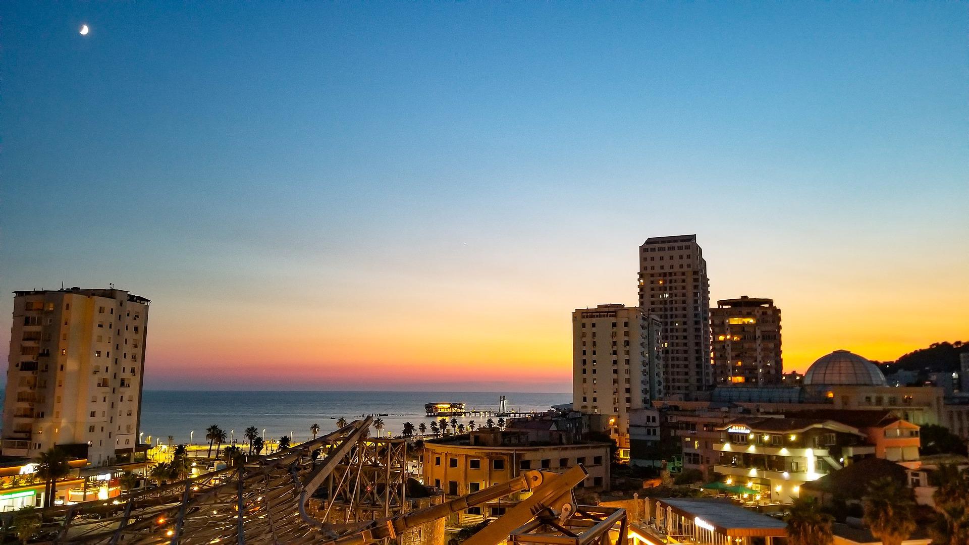 Architecture in Durrës at dawn