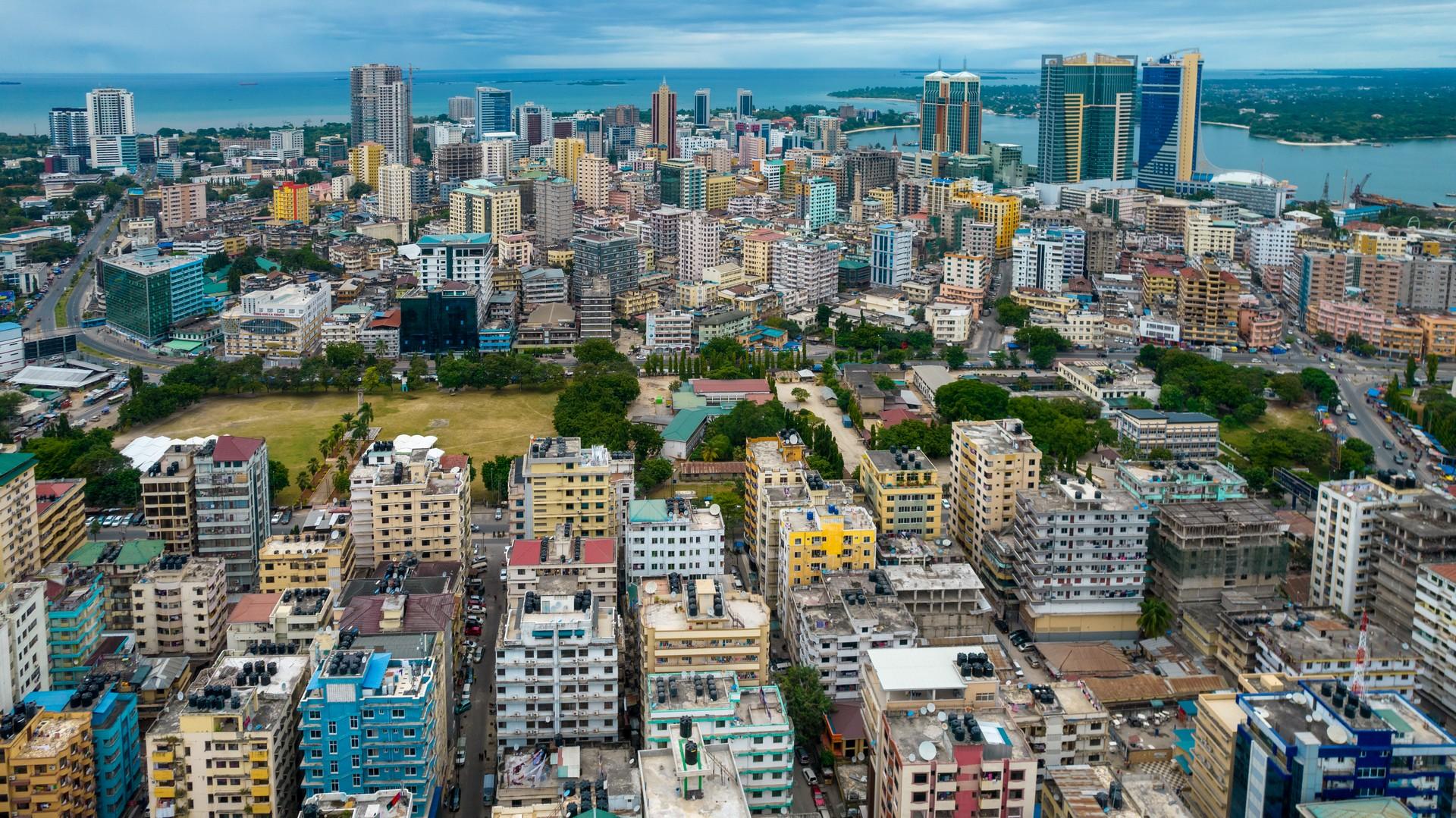 Aerial view of architecture in Dar es Salaam