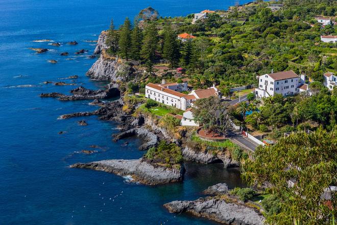 Azores: a village on a cliff above the sea