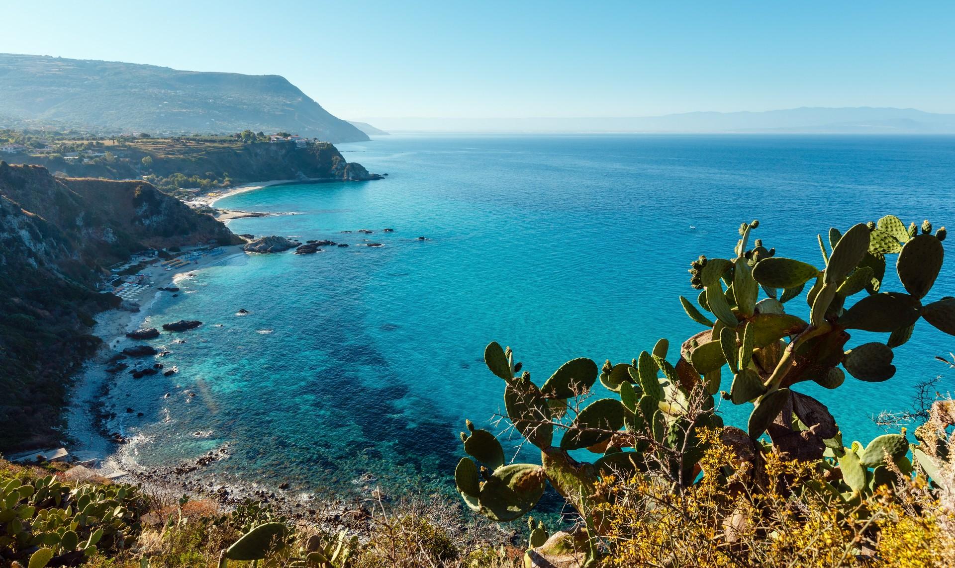 Location near Capo Vaticano with nice weather and blue sky