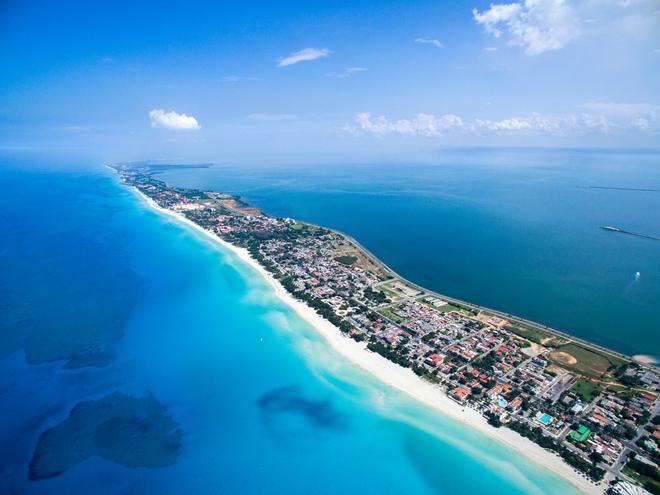 Long Varadero Beach in Cuba.