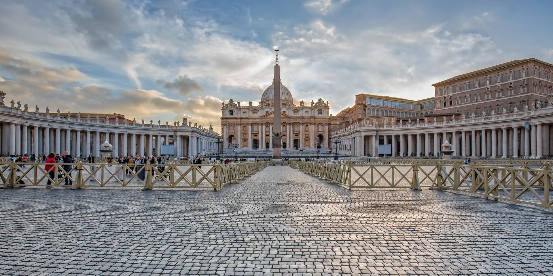 Architecture in Vatican City in sunny weather with few clouds