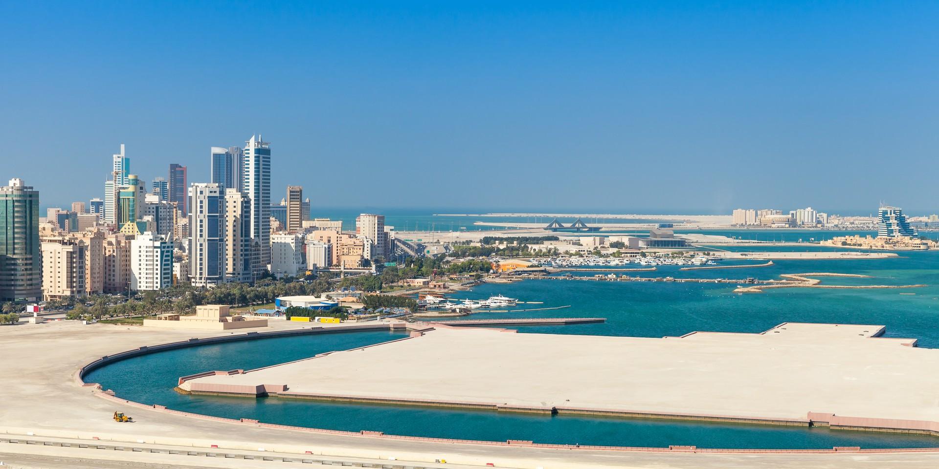 Port in Manama on a clear sky day