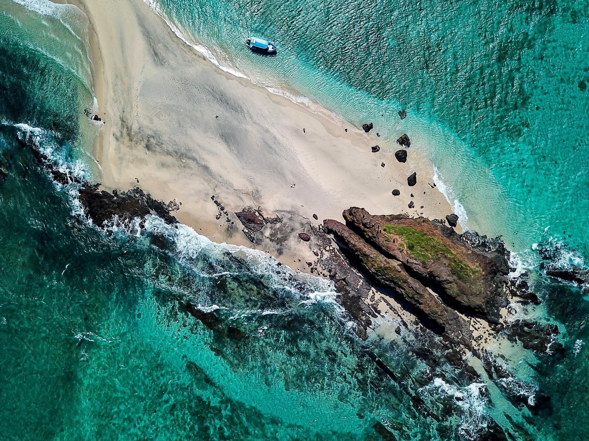 Aerial view of beach in Mayotte
