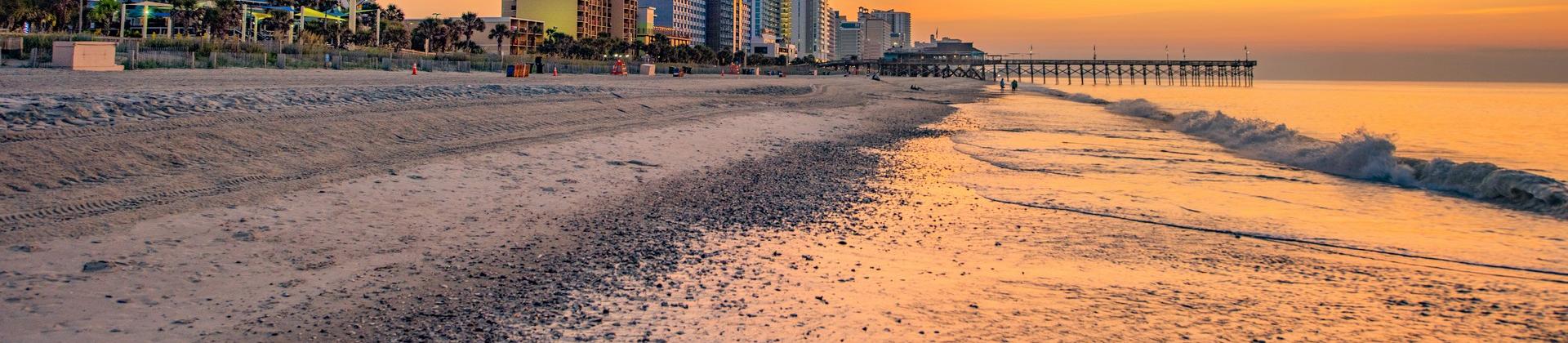 Port in Myrtle Beach at sunset time