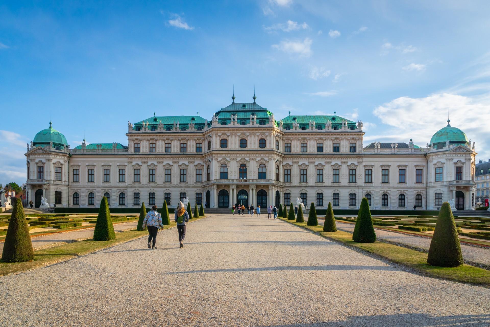 Architecture in Vienna in sunny weather with few clouds