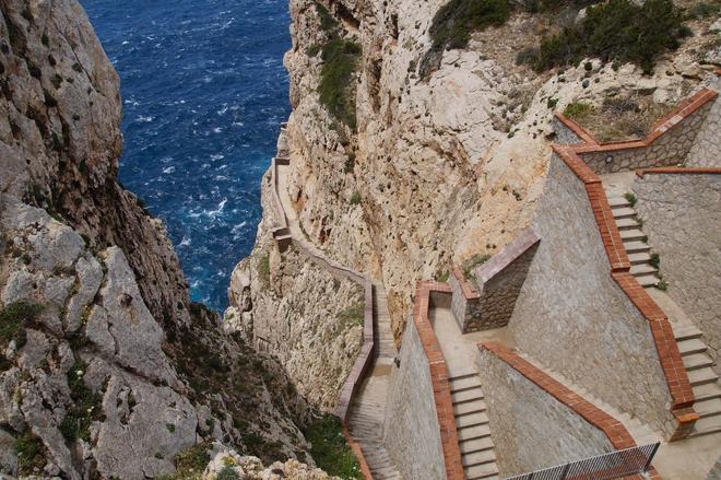 View of the rocky massif of Capo Caccia in Sardinia