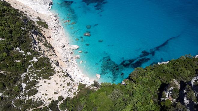 Sardinia: coastline with clear sea from the height of