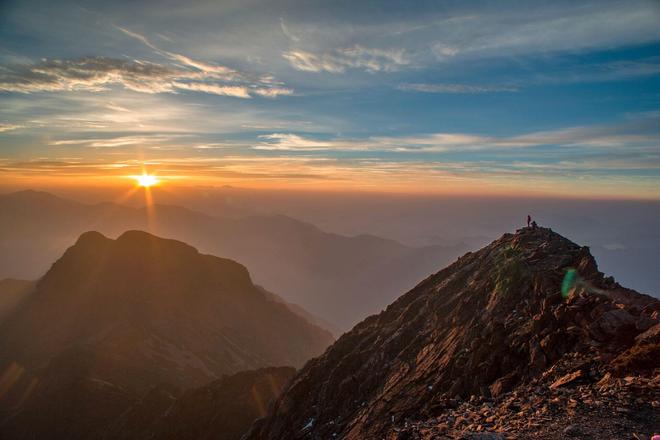 Sunrise at the top of Jade Mountain in Taiwan