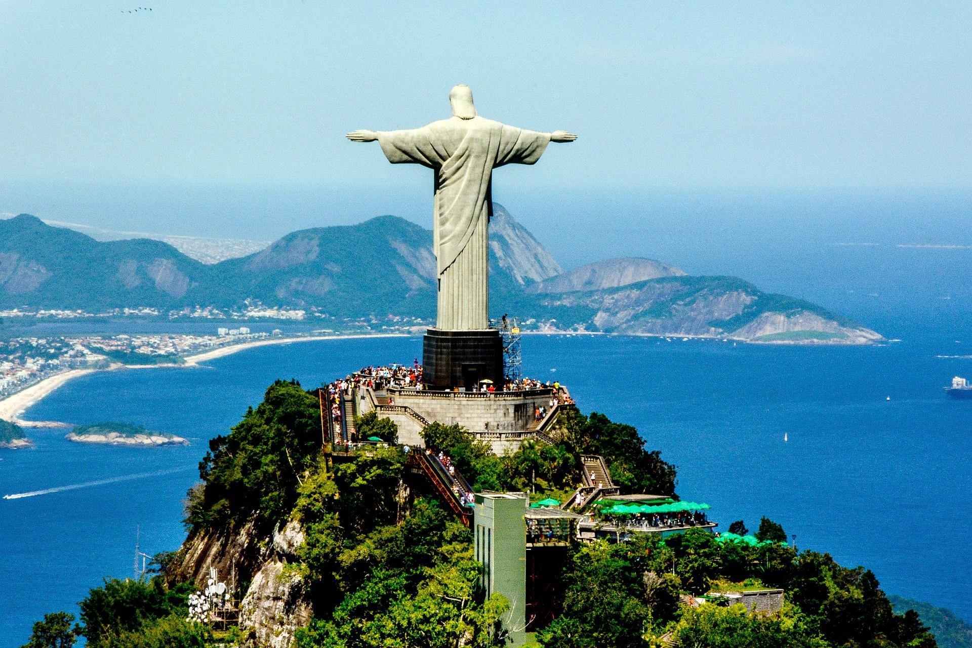 Rio de Janeiro: Corcovado Hill: the statue of Christ above the city.