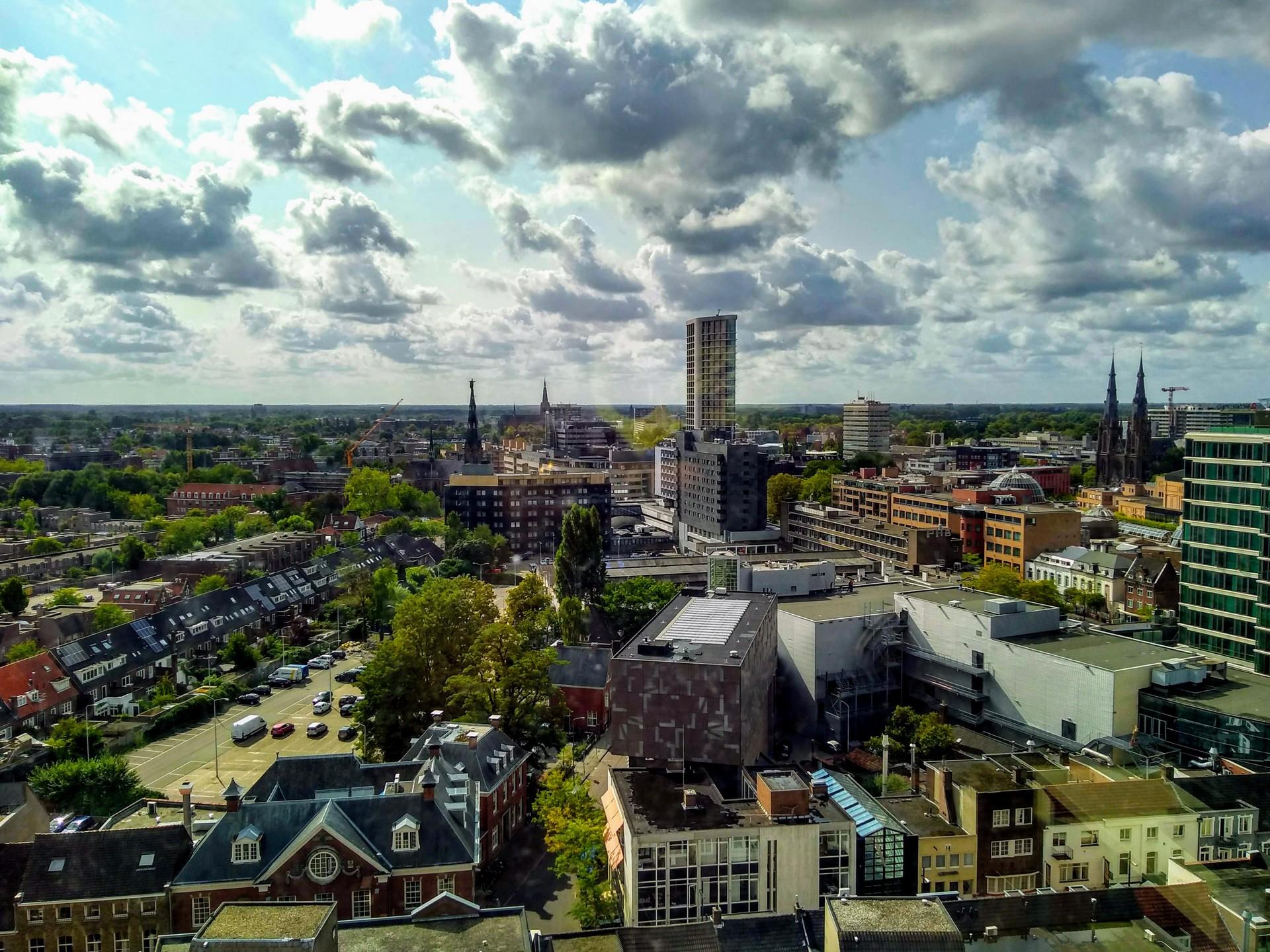 Eindhoven on a day with cloudy weather