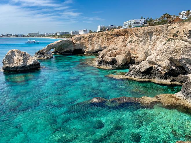 Cyprus: resort above the rocky coast 