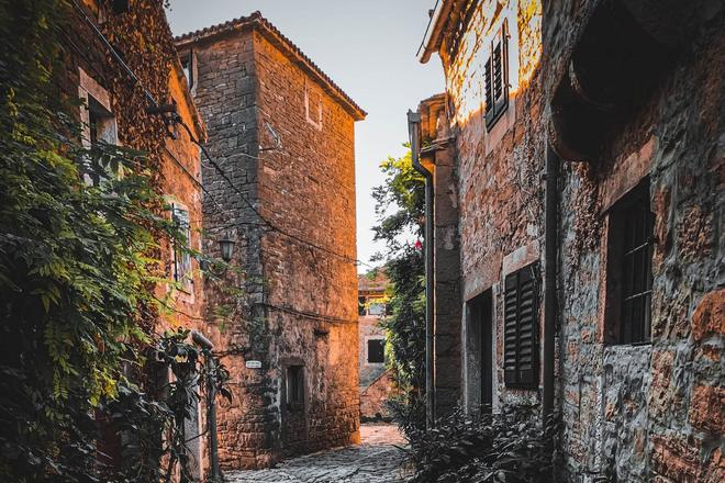 View of old buildings in the artistic city of Grožnjan