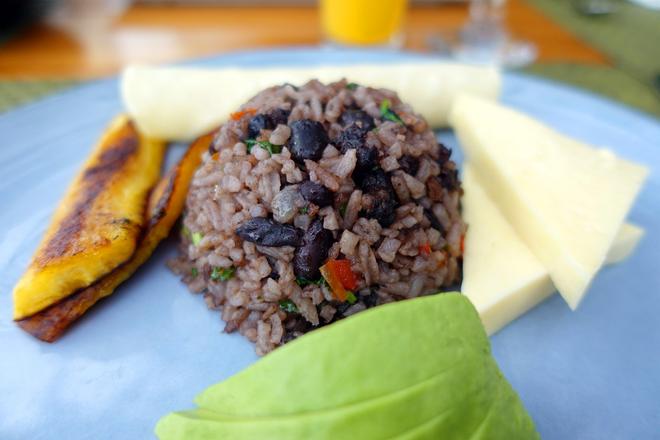 Gallo Pinto, Nicaragua –⁠ rice and beans usually served with an egg and a fried banana.
