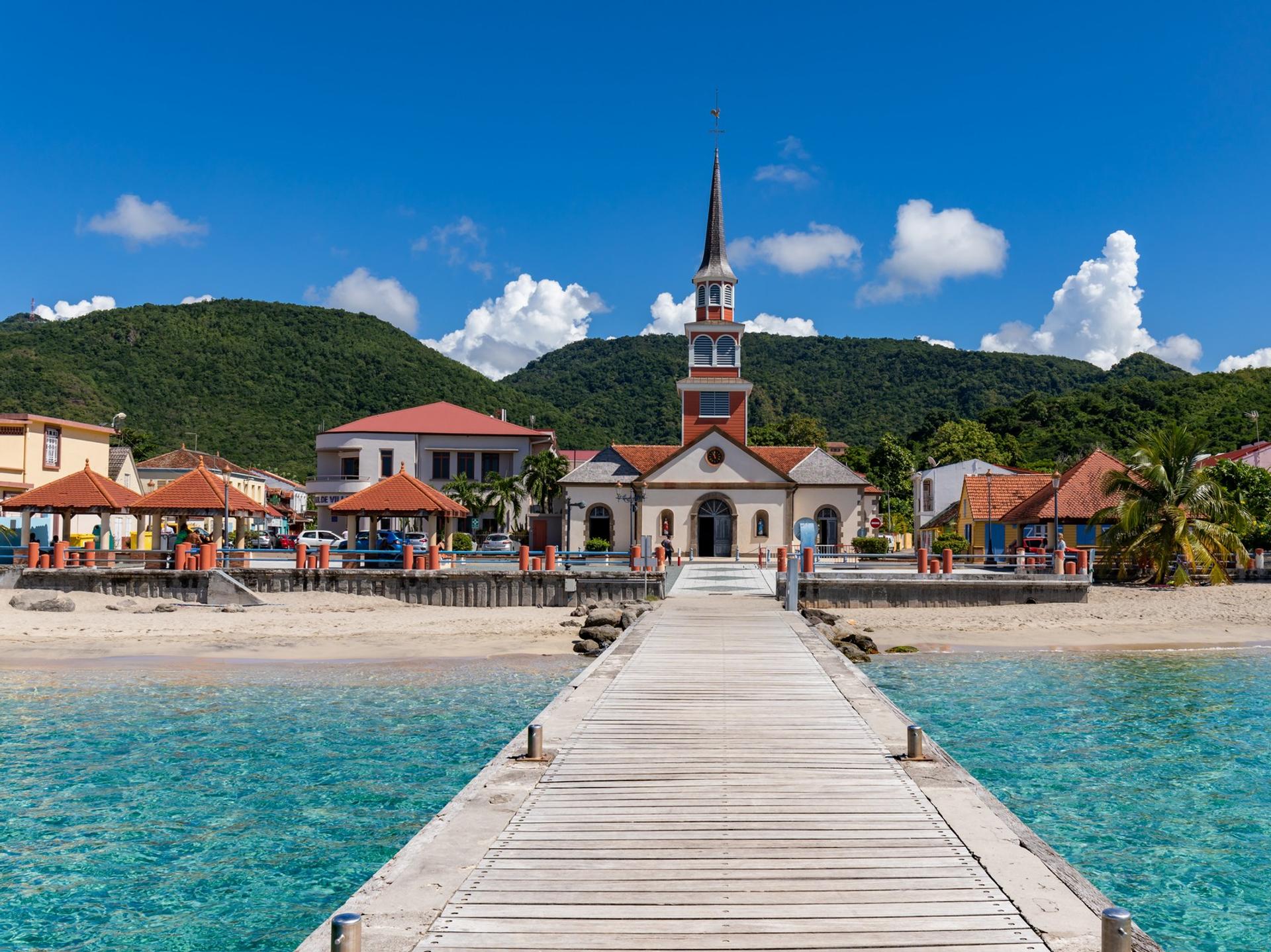 Port in Martinique in partly cloudy weather