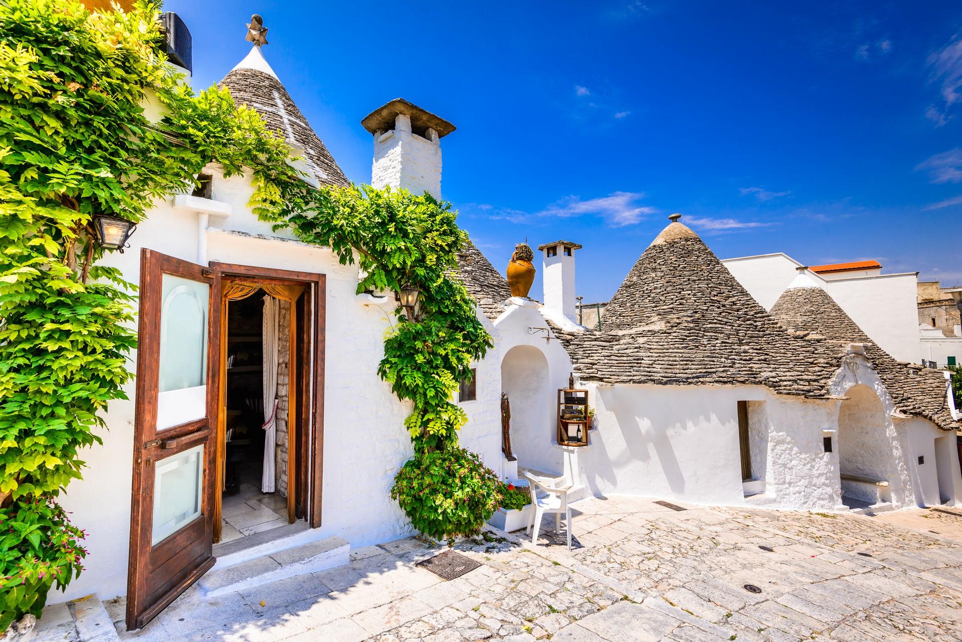 Countryside in Alberobello in partly cloudy weather