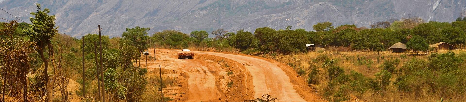 Mountain range in Mozambique in sunny weather with few clouds