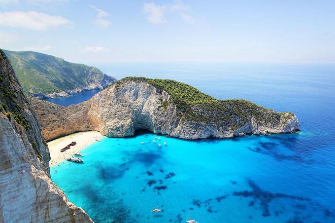 The island of Zakynthos surrounded by the sea, Greece