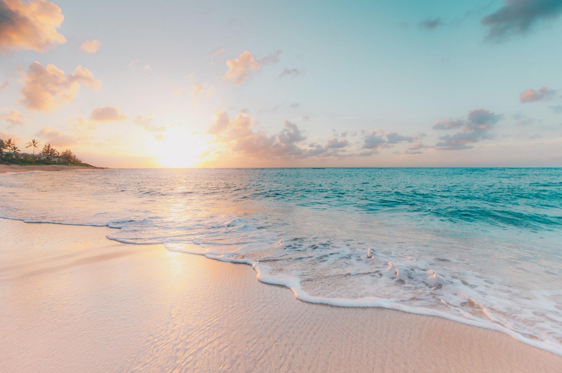 Florida: sandy beach at sunset.