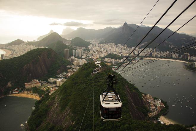 Cable car to the hill in Rio de Janeiro.