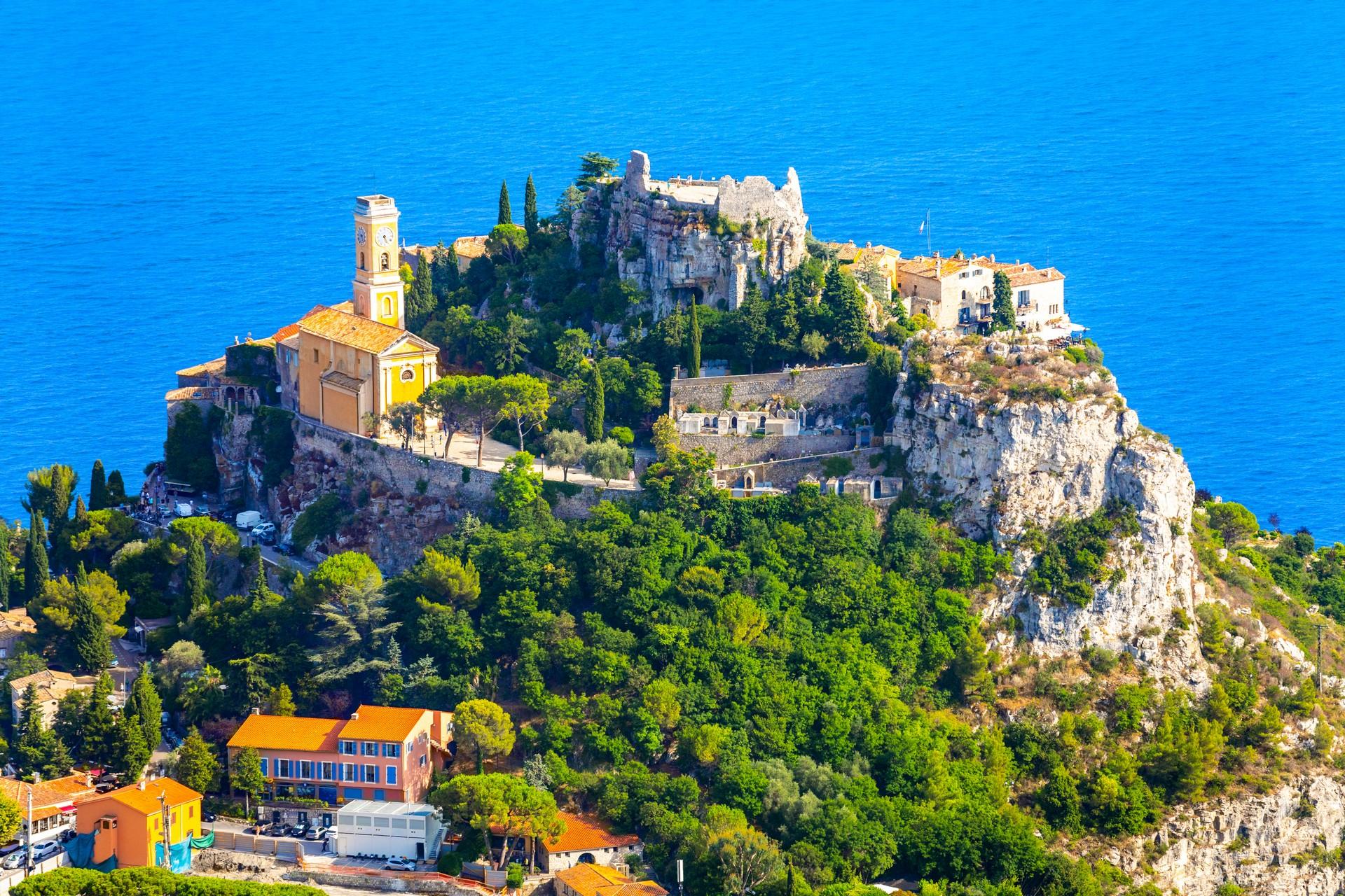 Aerial view of architecture in Eze