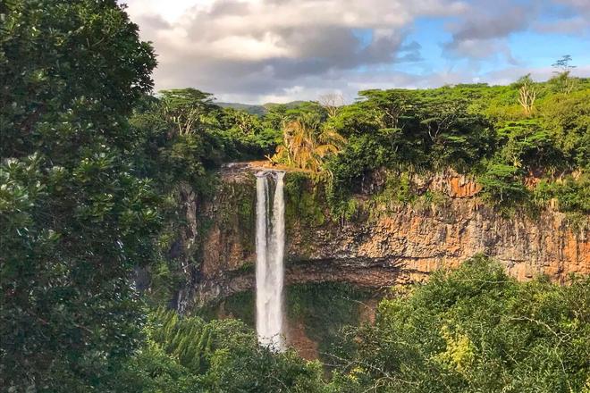 Waterfalls in the middle of a forest in Mauritius