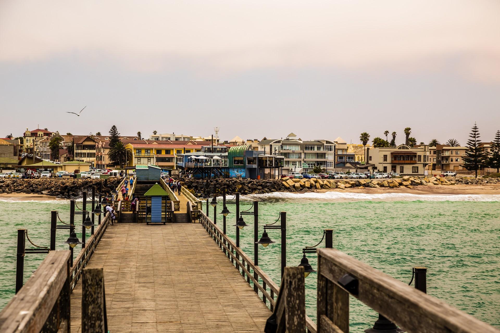 Port in Swakopmund with cloudy sky