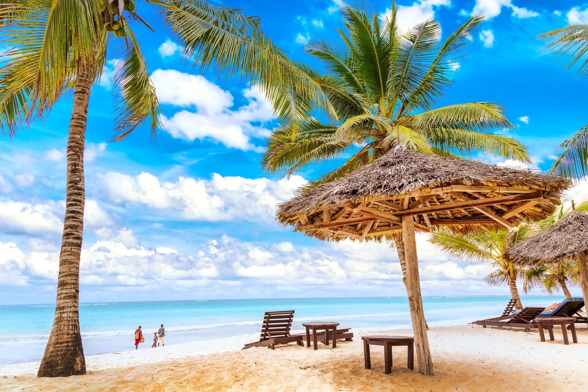 Diani Beach with cloudy sky