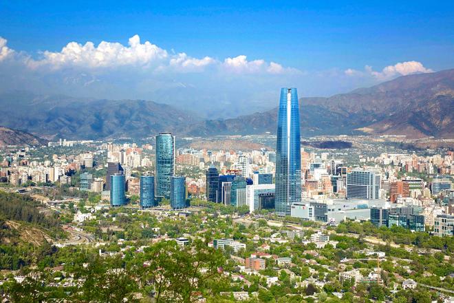 Santiago de Chile: the capital of Chile with modern buildings.