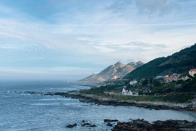 View of a coast, mountains and the sea in Muxia, Spain