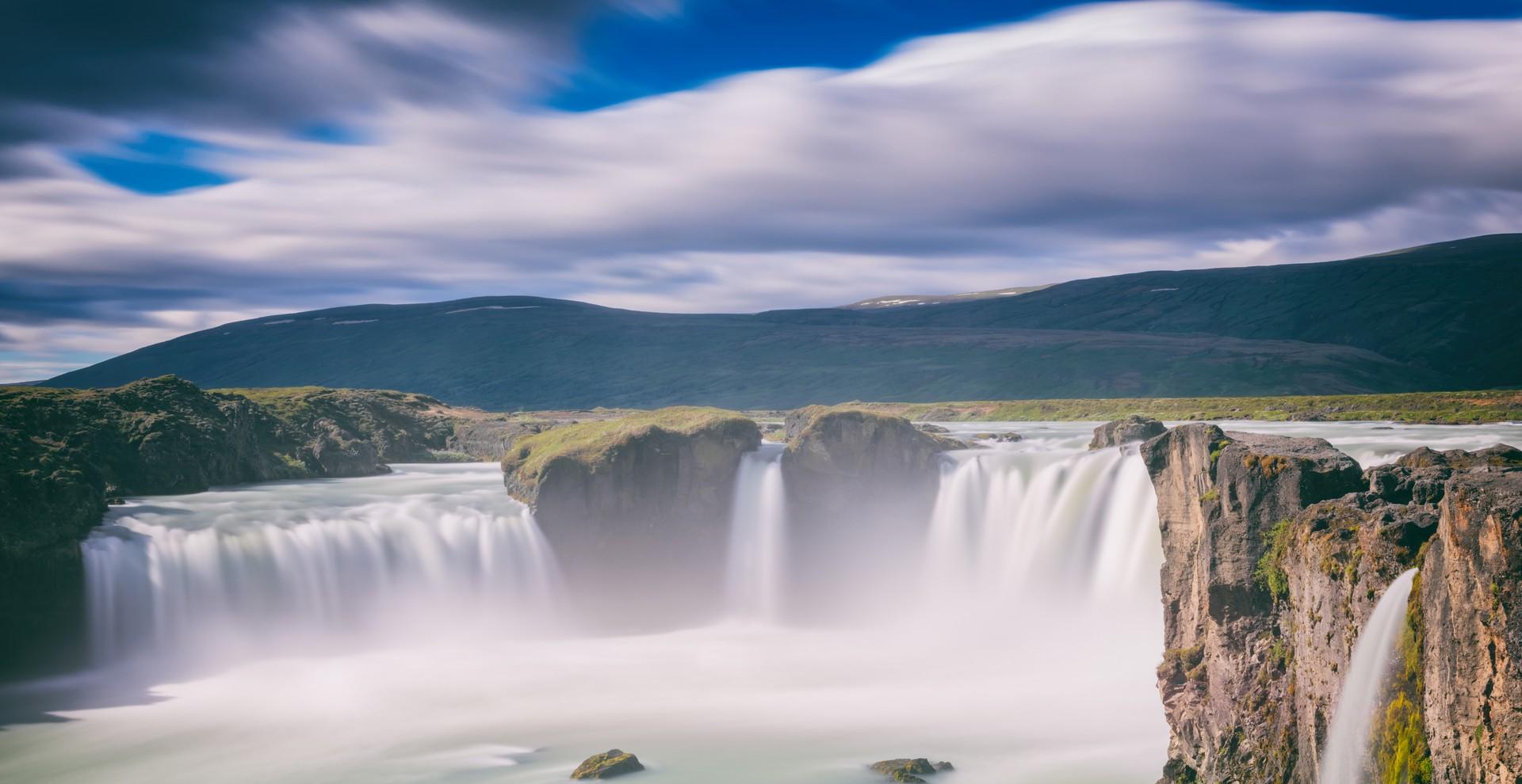 Location near Akureyi on a day with cloudy weather