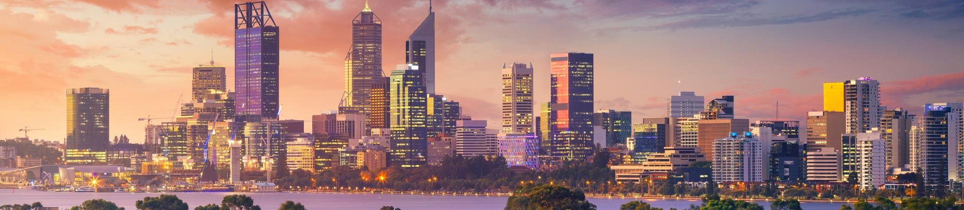 Architecture in Perth at sunset time