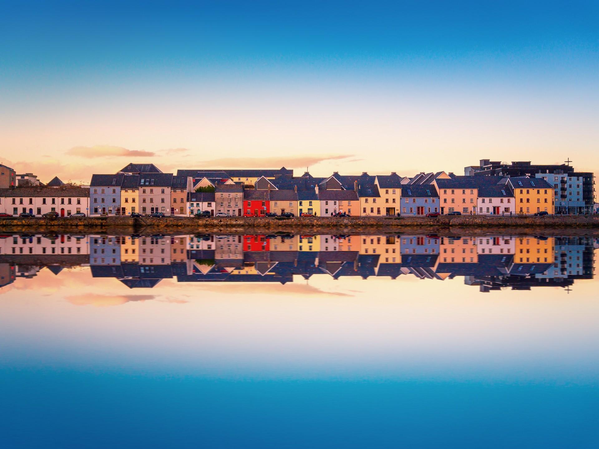 Port in Galway on a clear sky day